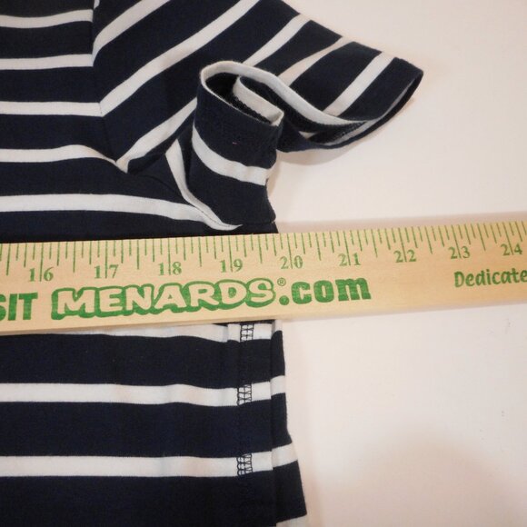 J Jill Fit Progress Shirttail Tee Women's size M Navy White Stripes Short Sleeve - Picture 5 of 9